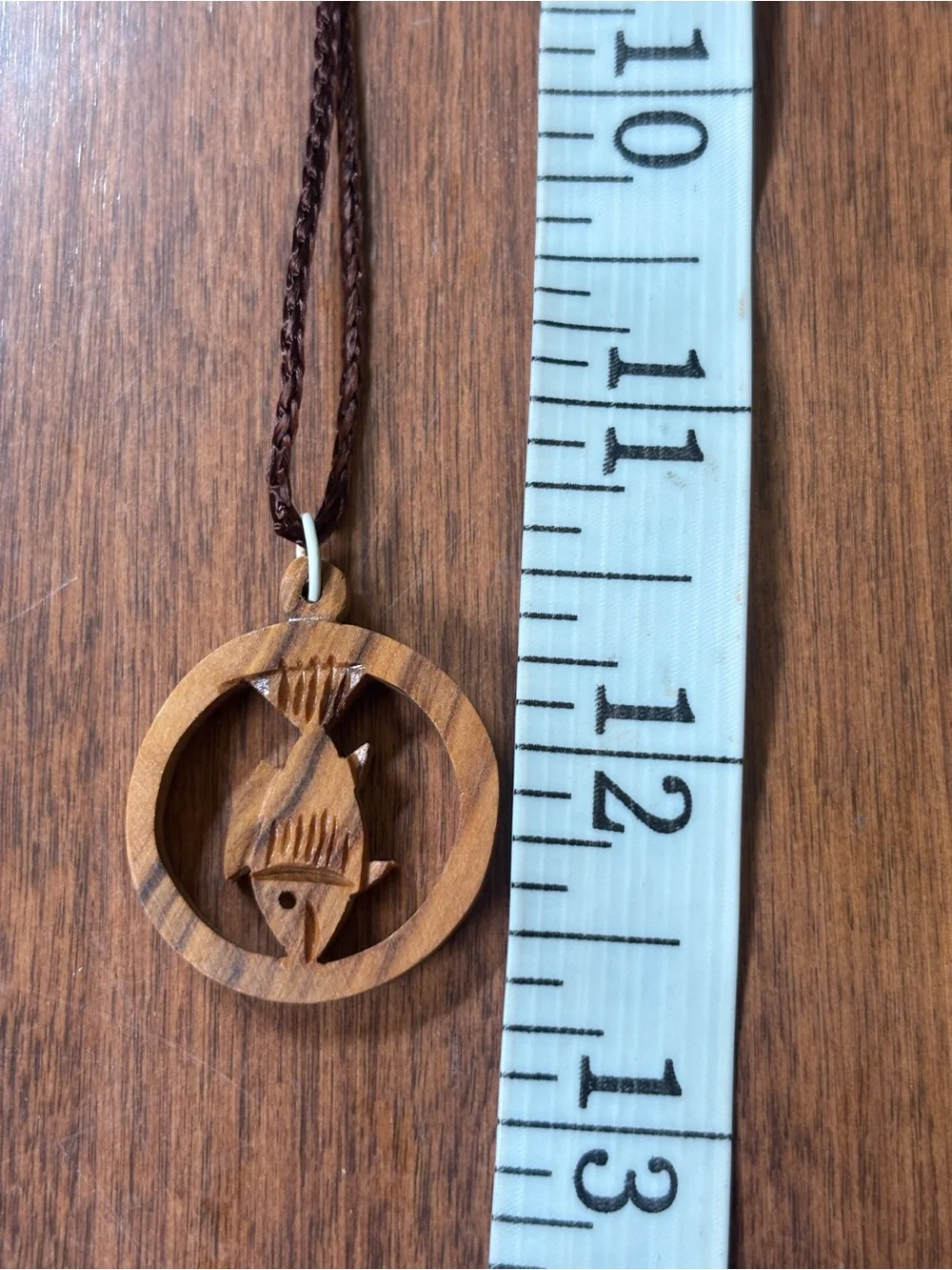 Vintage Hand carved Christian Fish Necklace